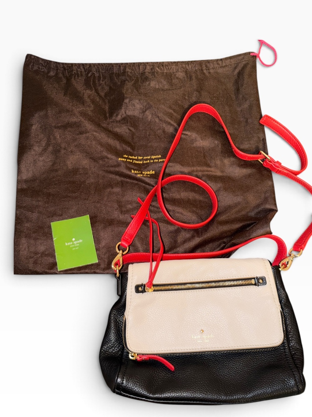 kate spade Black, Cream & Red Colorblock Crossbody